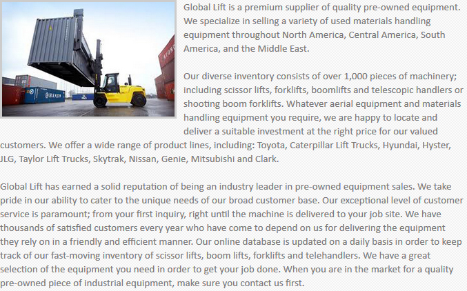 Global Lift Equipment Galveston